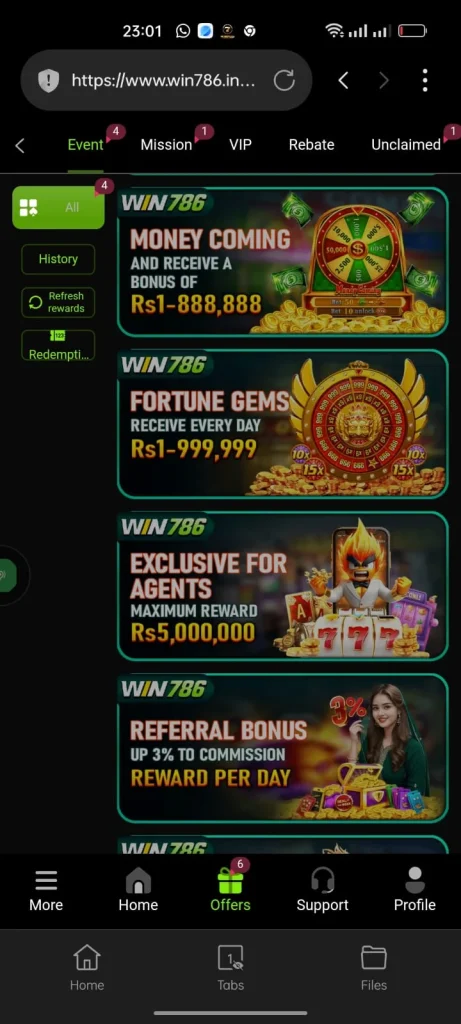 WIN786 Game Lucky Wheel